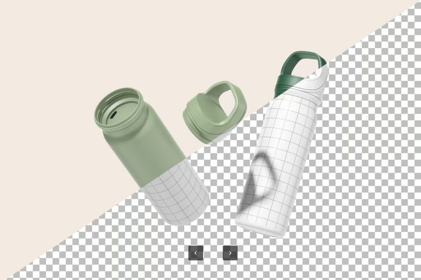 PS分层Tumbler水杯样机360度展示可编辑模板高分辨率透明背景Tumbler Mockup-果觅网