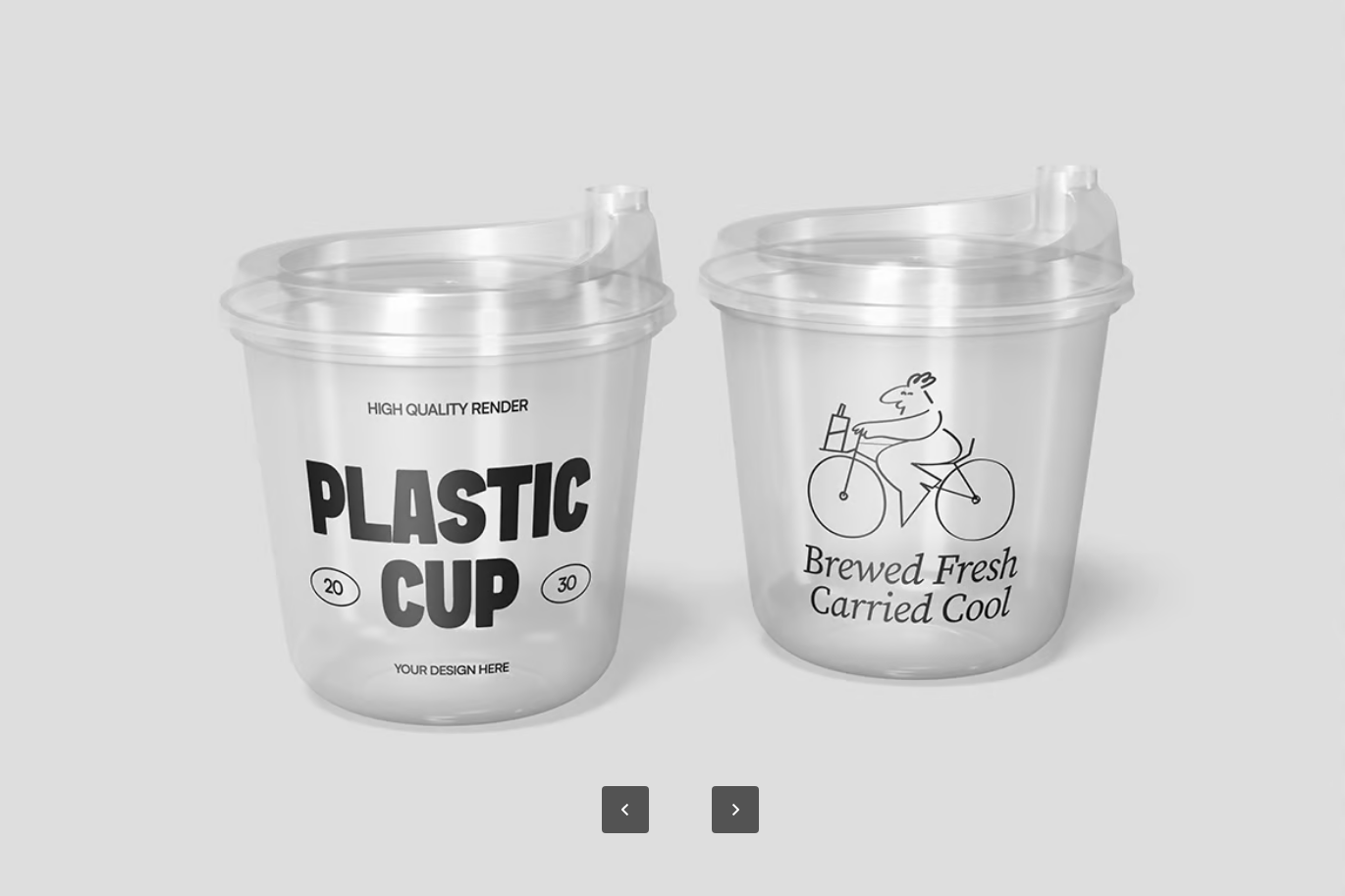 PSD分层可编辑塑料饮料杯样机素材高分辨率透明冷饮杯设计用途Plastic Cold Drink Cup-果觅网