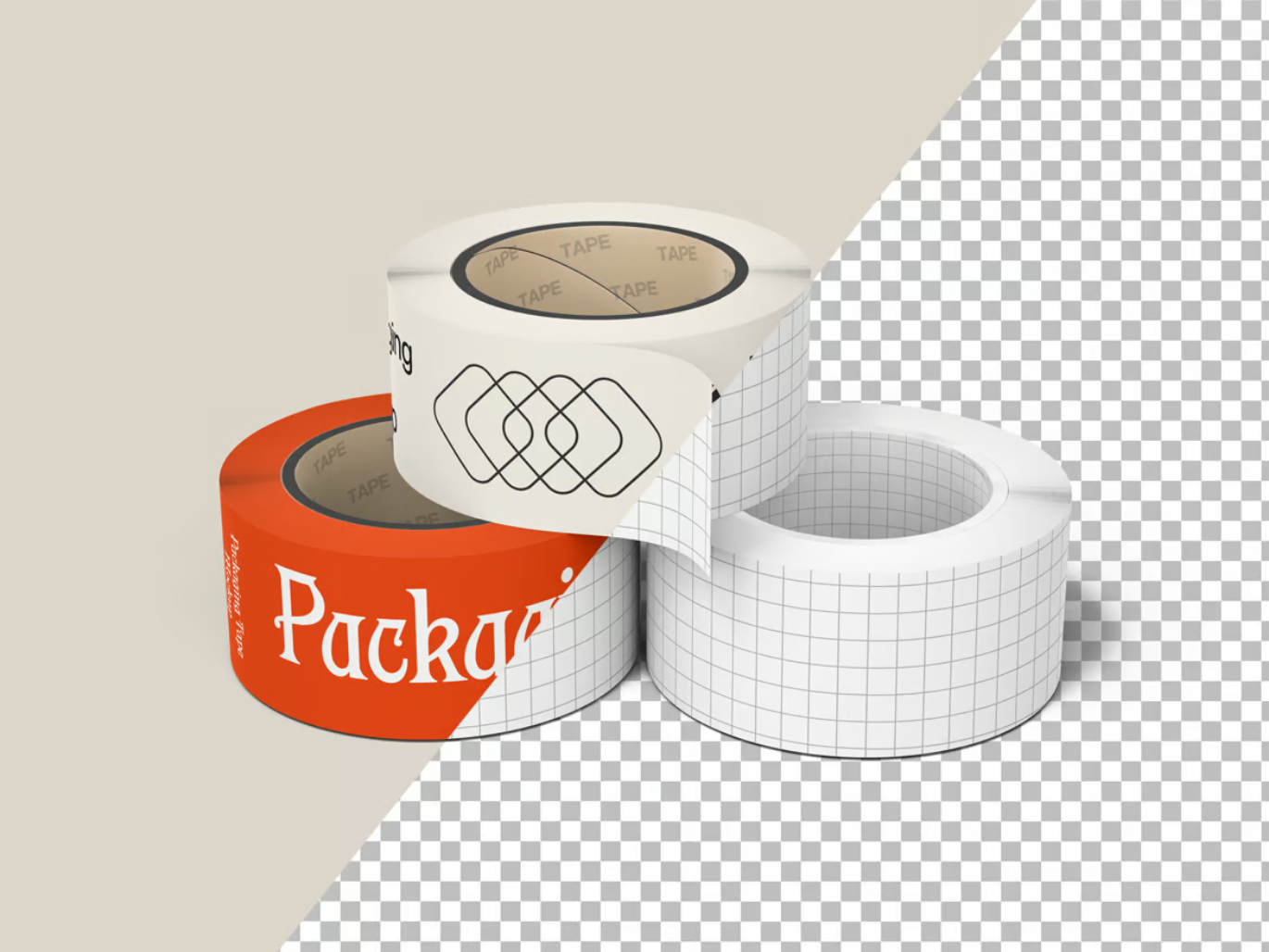 2025新款PS分层胶带样机素材可编辑PSD源文件高分辨率设计师必备Tape Mockup-果觅网