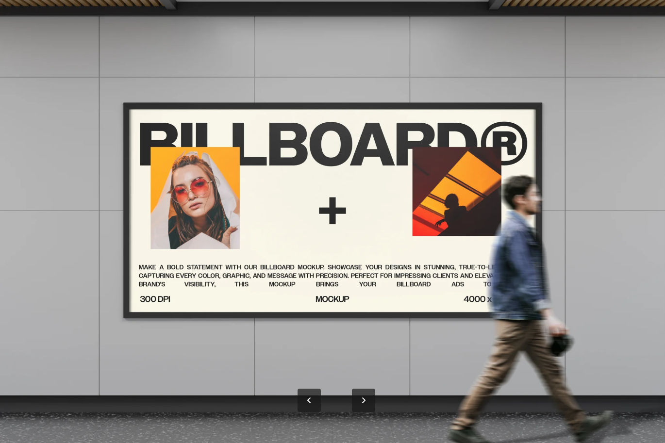 G6460 PSD分层广告牌样机高清可编辑 Billboard Mockup 商业设计海报模板智能对象Billboard Mockup
