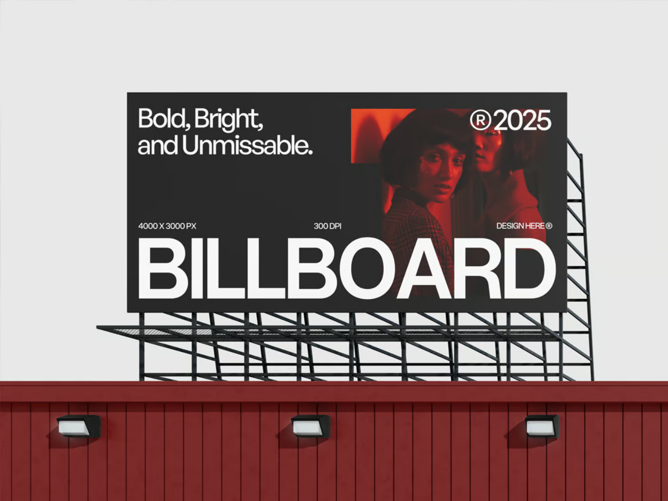 PS广告牌样机Mockup模板 高清分层可编辑 户外广告智能对象Billboard Mockup-果觅网