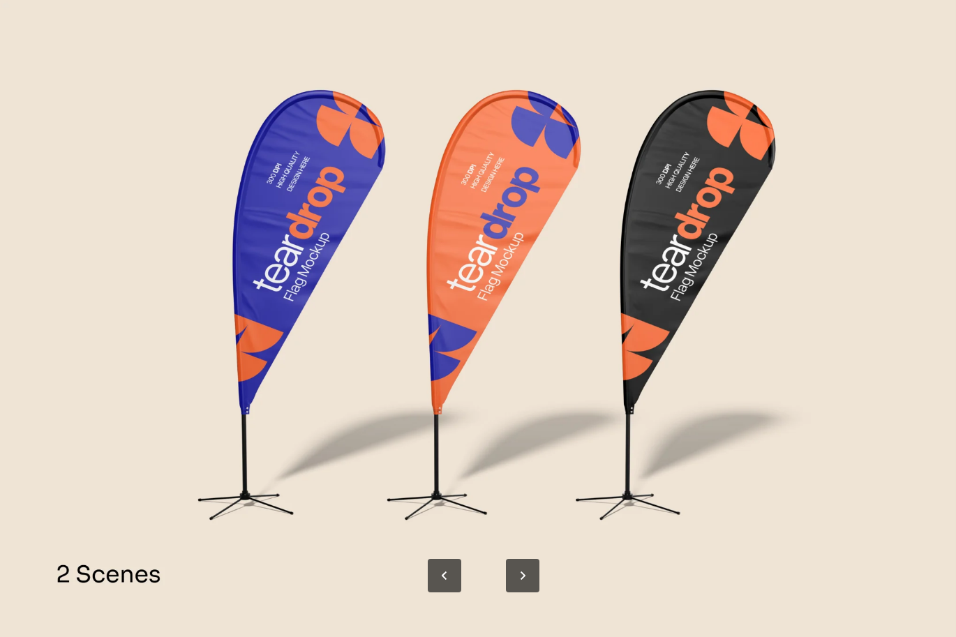 G6463 高端国旗PSD样机分层可编辑旗帜设计模板节日庆典素材Flag Mockup
