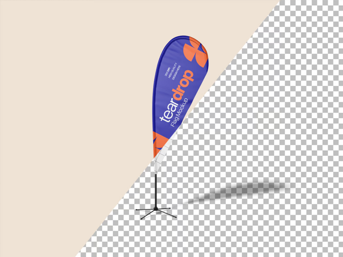 高端国旗PSD样机分层可编辑旗帜设计模板节日庆典素材Flag Mockup-果觅网