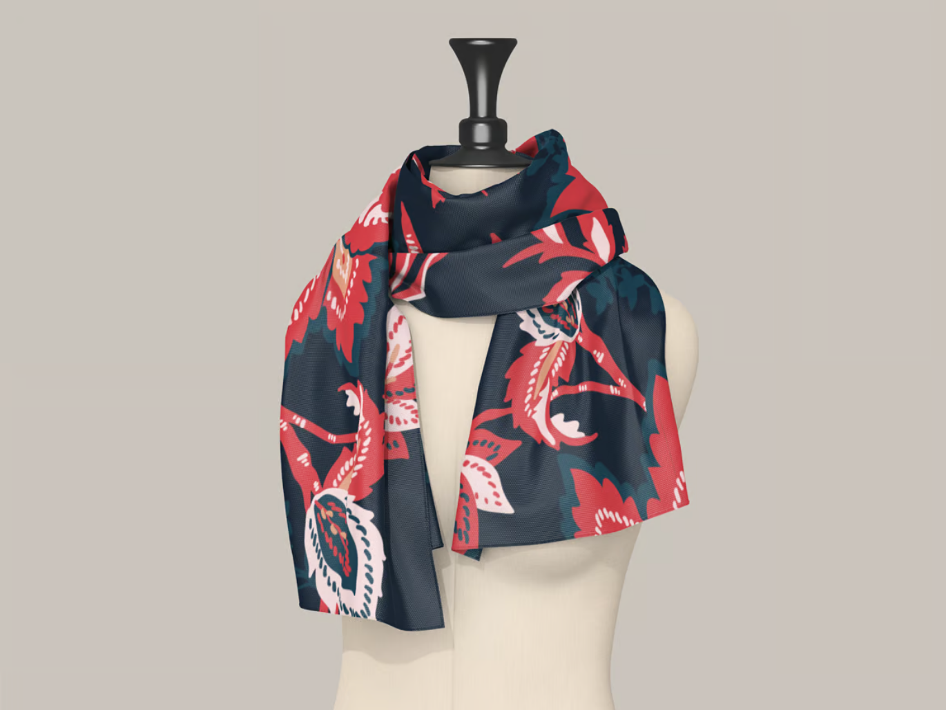 可编辑围巾样机PS模板高清质感分层设计PSD格式设计师必备Scarf Mockup-果觅网