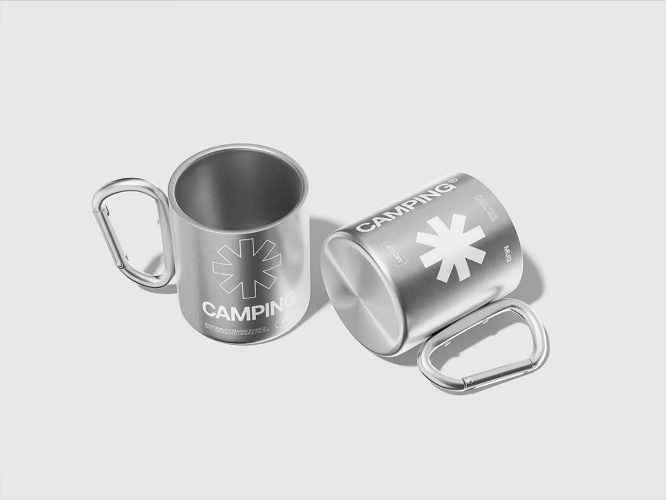 PS分层珐琅杯3D样机 PSD可替换设计高分辨率马克杯多角度展示Enamel Mug Mockup-果觅网