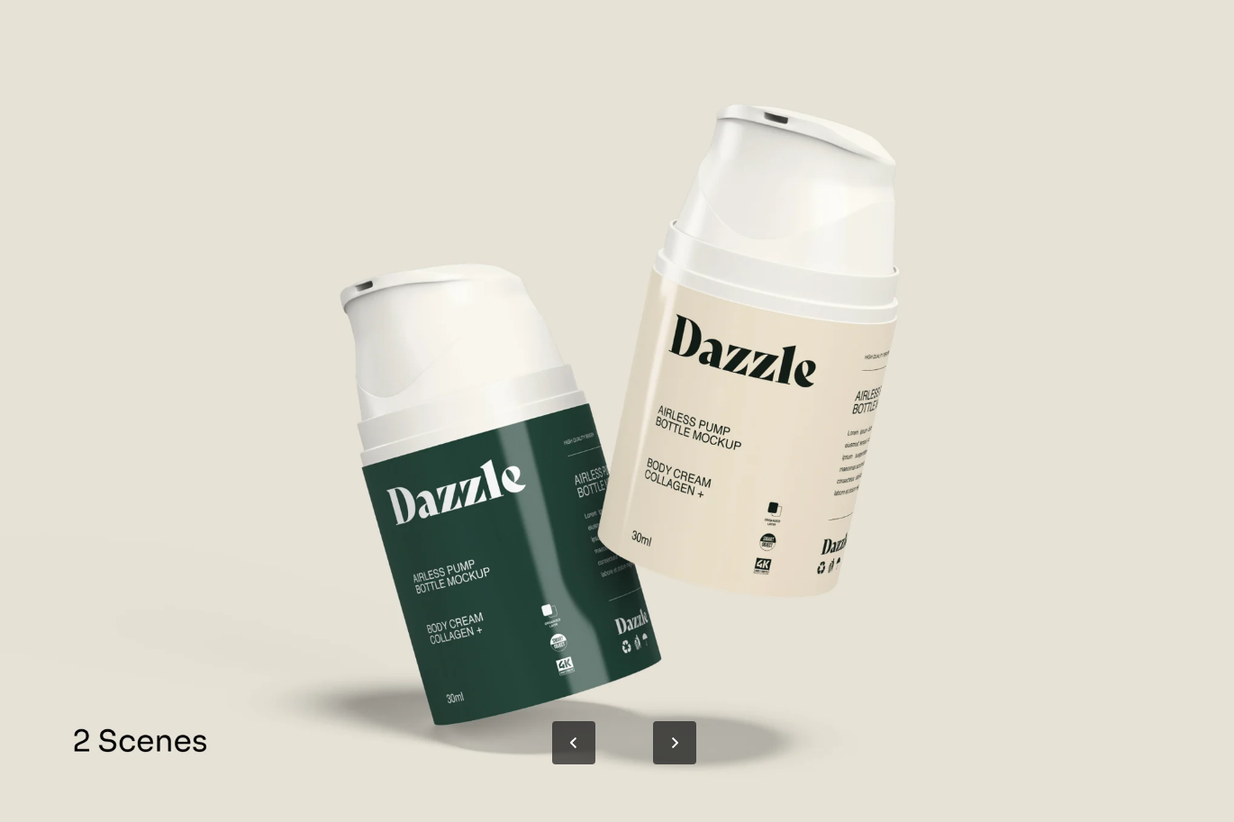 G6470 高精度3D泵瓶PS分层样机化妆品包装透明背景Pump Bottle Mockup
