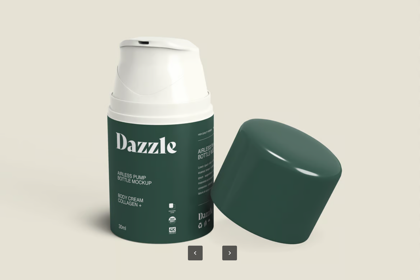 高精度3D泵瓶PS分层样机化妆品包装透明背景Pump Bottle Mockup-果觅网