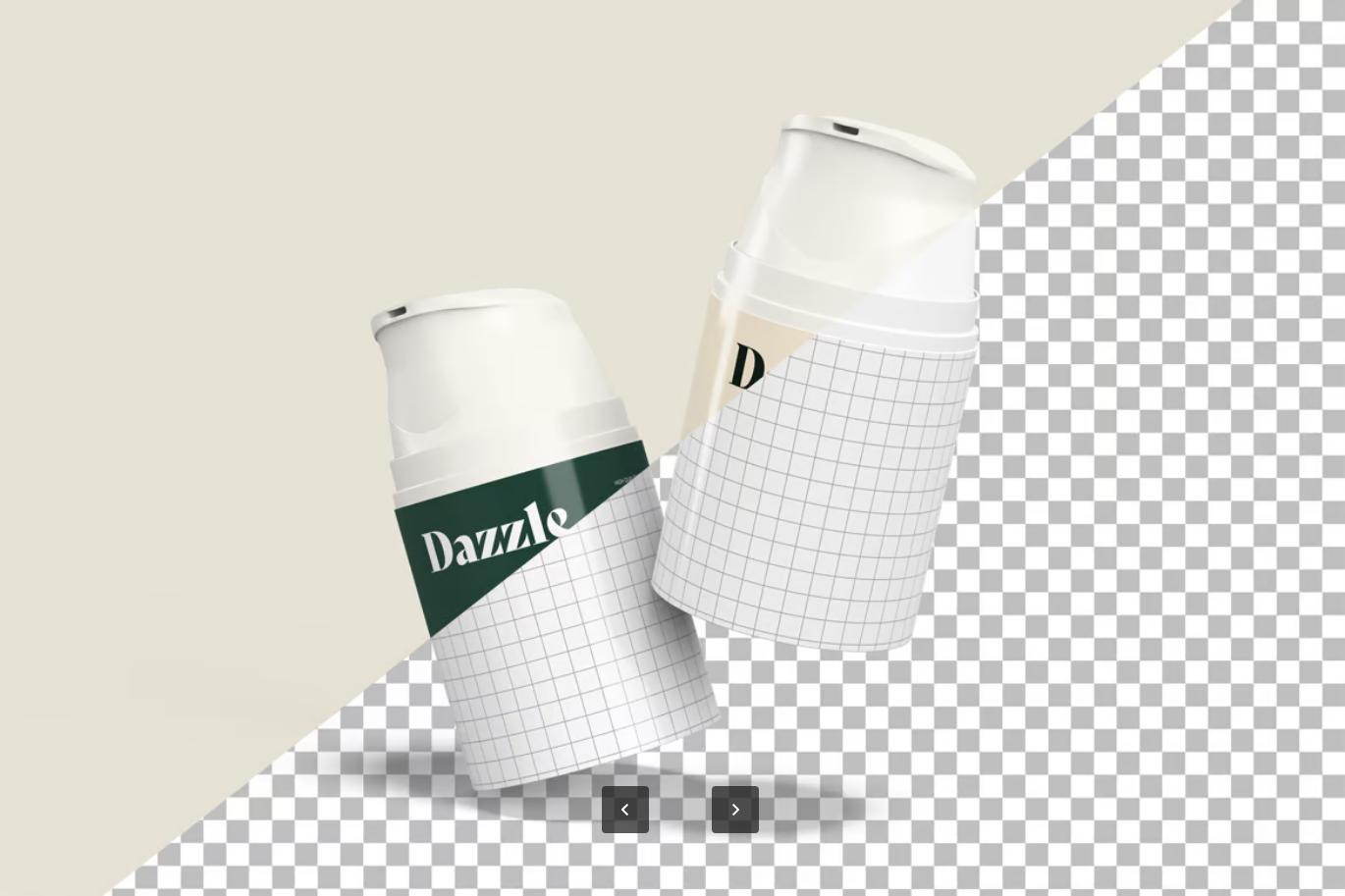 高精度3D泵瓶PS分层样机化妆品包装透明背景Pump Bottle Mockup-果觅网