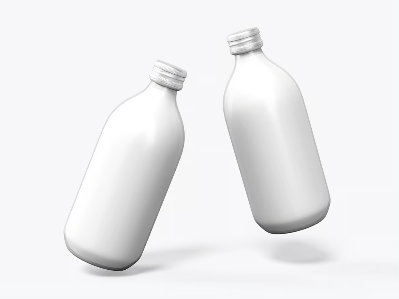PS样机玻璃瓶透明质感高分辨率PSD分层智能对象商业设计素材Glass Bottle Mockup-果觅网