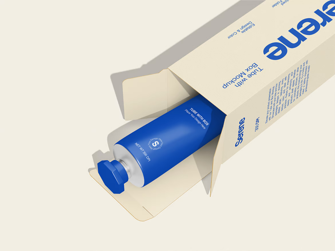 PS样机奶油管化妆品包装3D立体分层可编辑高端设计免抠图AI/PSCream Tube Mockup-果觅网