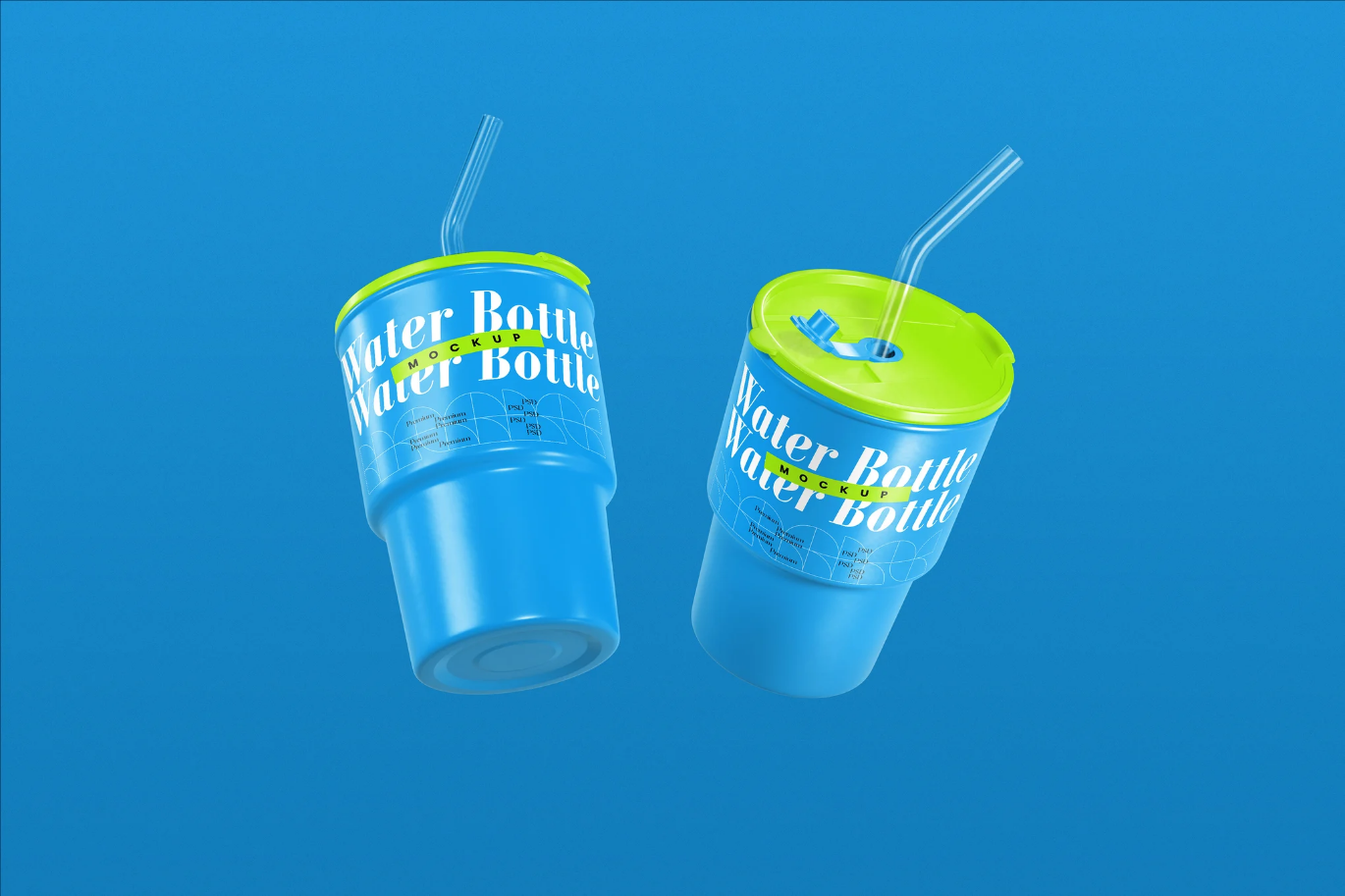 G6496 PSD分层水杯样机360度展示高分辨率3D设计素材Water bottle Mockup
