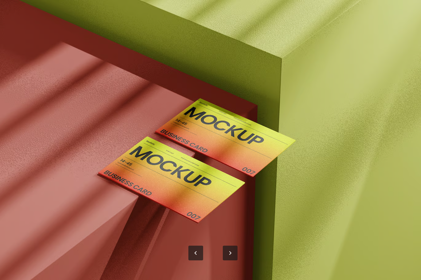 PS样机名片模板高端商务卡片PSD分层可编辑现代简约场景展示Modern Business Card Mockup Scene-果觅网