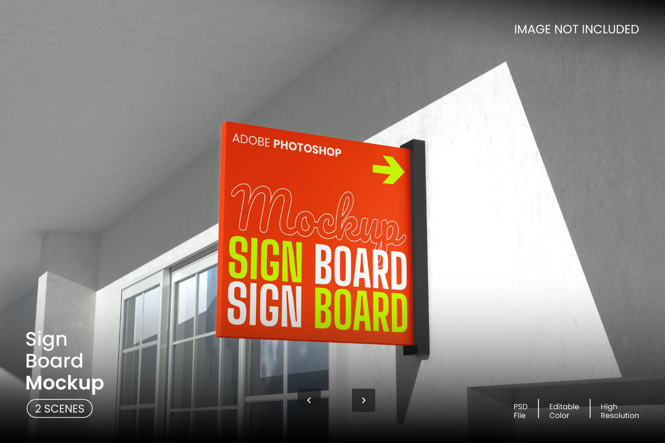 G6510 PS分层可编辑广告牌Mockup高清门头招牌样机设计师必备素材Sign Board Mockup