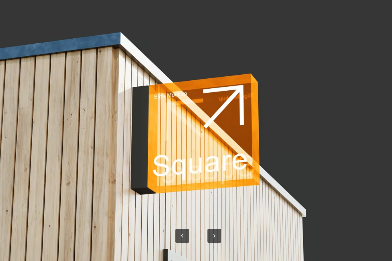 PS样机广告牌展板商业设计PSD分层高分辨率可编辑智能对象素材Sign Board Mockup-果觅网