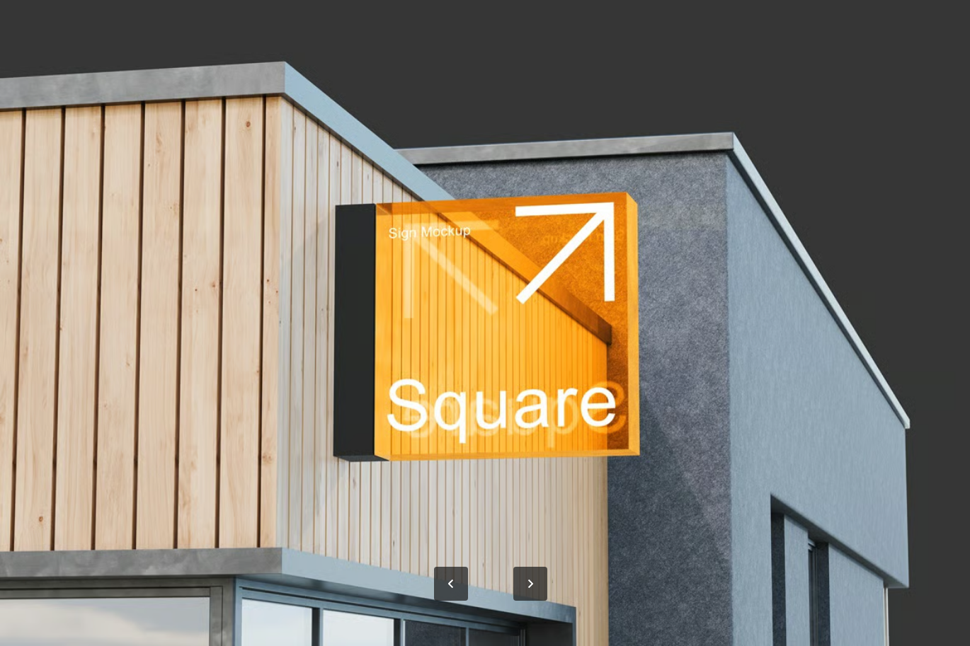 PS样机广告牌展板商业设计PSD分层高分辨率可编辑智能对象素材Sign Board Mockup-果觅网