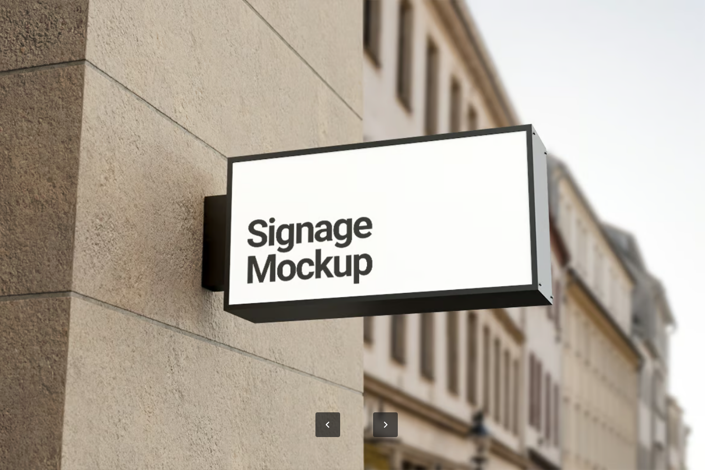 设计师必备PSD分层广告牌样机门头招牌高清可编辑文字Signage Mockup-果觅网
