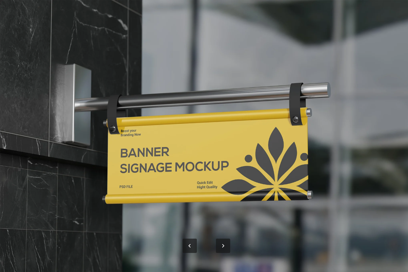 G6533 PS分层样机素材 Banner广告牌展示模板 PSD高清可编辑设计场景Banner Signage Mockup