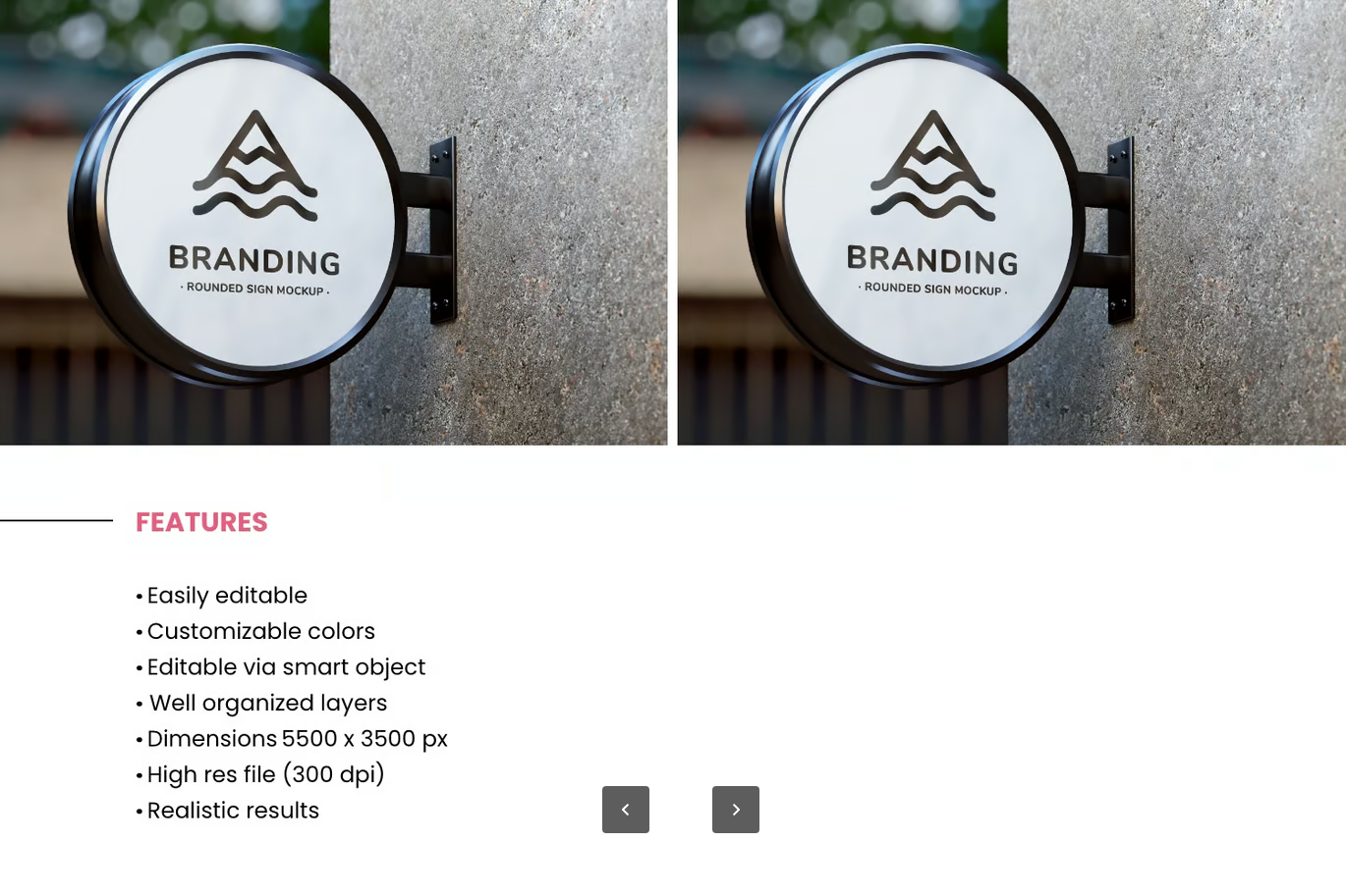 圆形挂牌PS样机高清可编辑分层设计实景效果PSD格式模板Round Hanging Wall Sign - Realistic Mockup-果觅网
