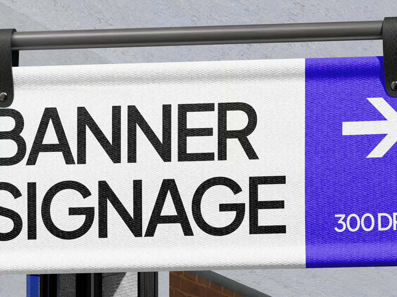 PSD分层广告牌样机高清模板店铺招牌海报设计展示效果图PS样机Banner Signage Mockup-果觅网
