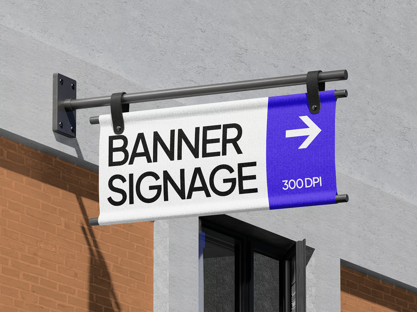 PSD分层广告牌样机高清模板店铺招牌海报设计展示效果图PS样机Banner Signage Mockup-果觅网