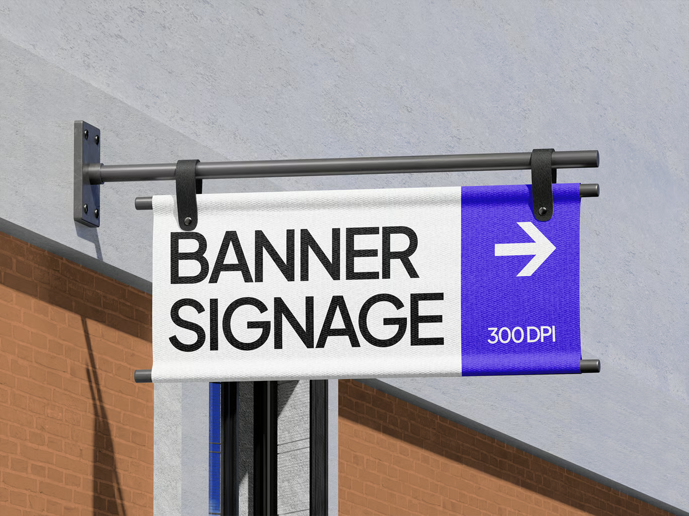 PSD分层广告牌样机高清模板店铺招牌海报设计展示效果图PS样机Banner Signage Mockup-果觅网