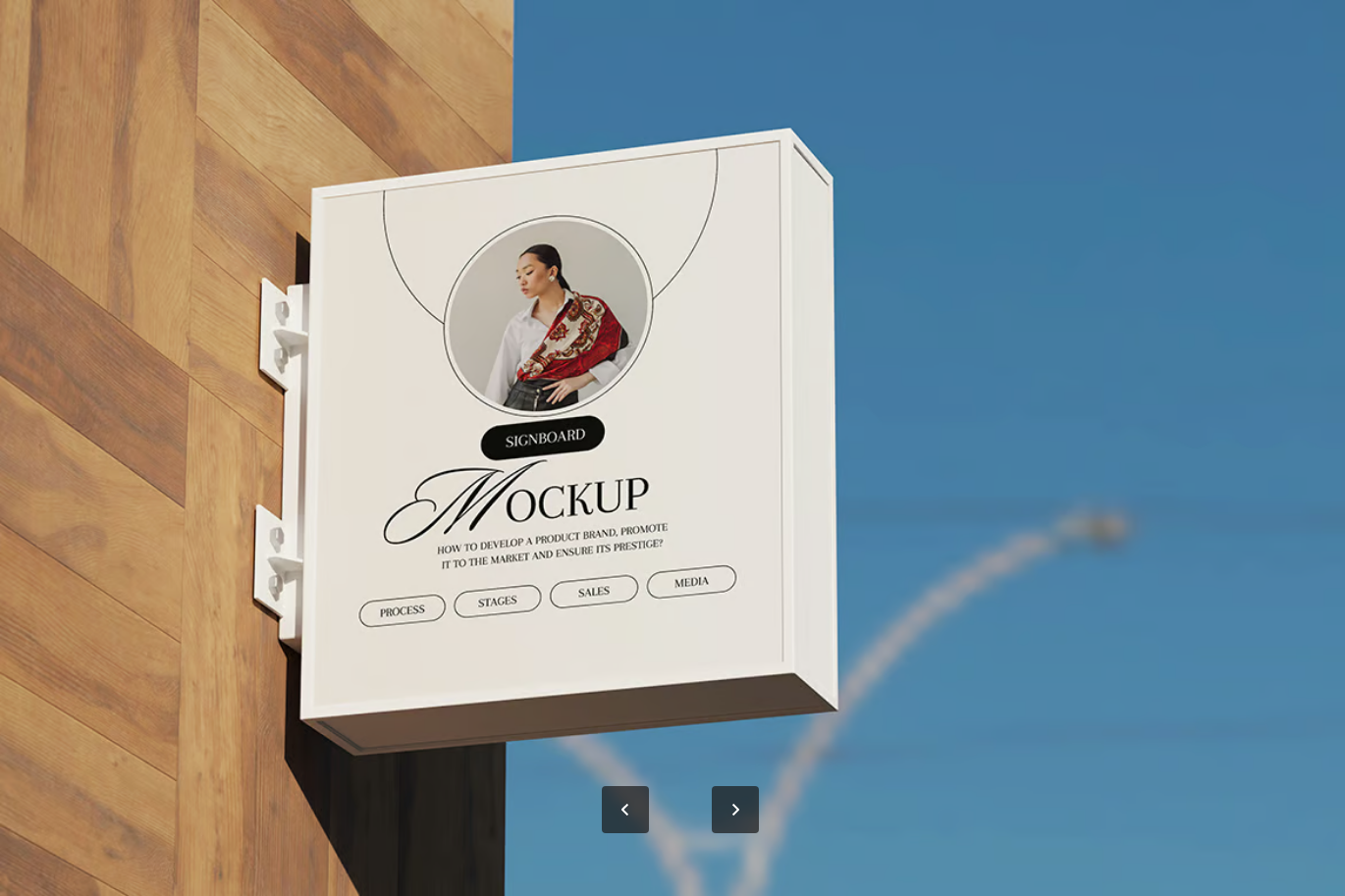 2025新款PSD分层广告牌样机高清可编辑AI/PS通用门头设计Signboard Mockup-果觅网