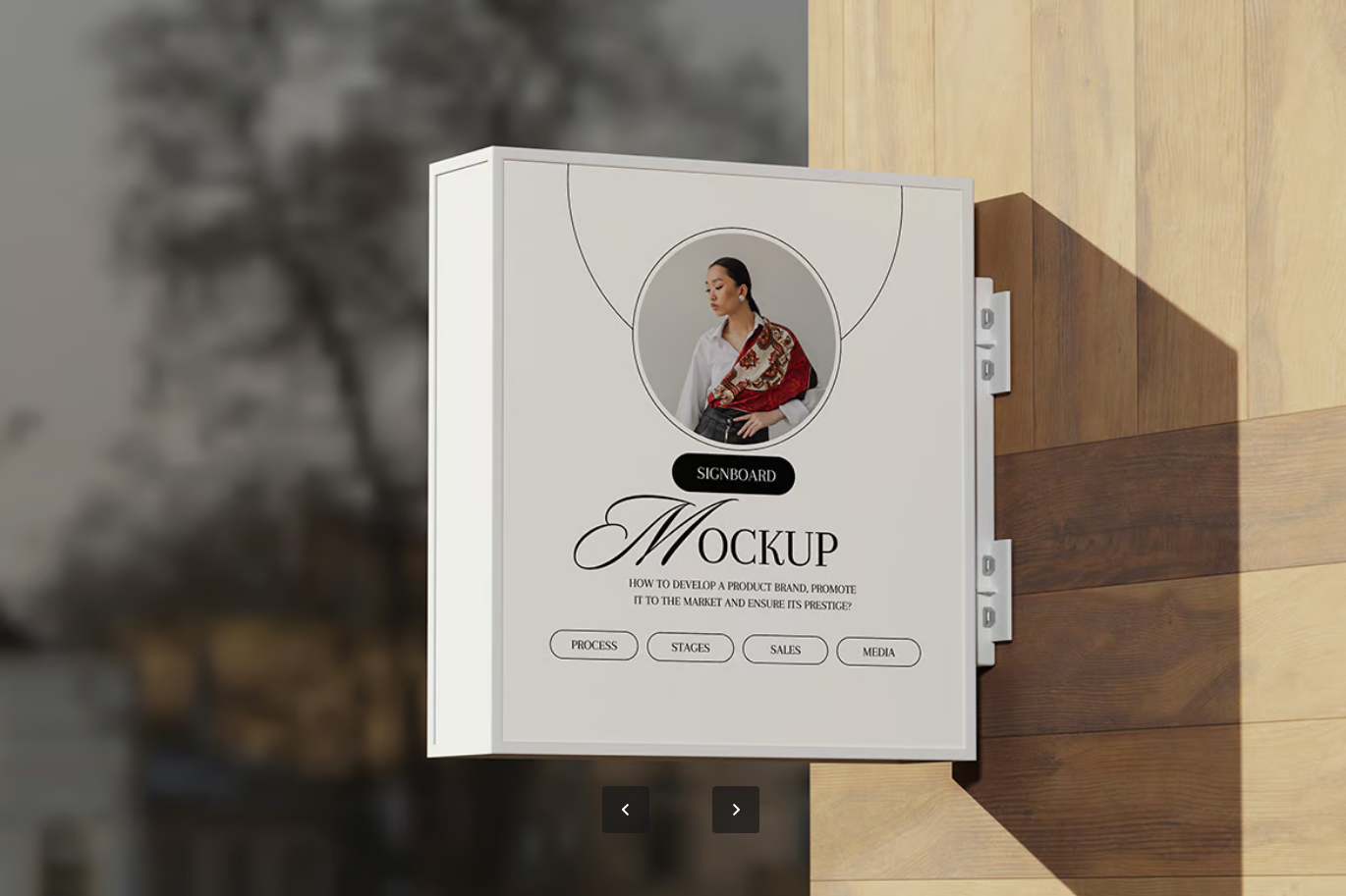 2025新款PSD分层广告牌样机高清可编辑AI/PS通用门头设计Signboard Mockup-果觅网