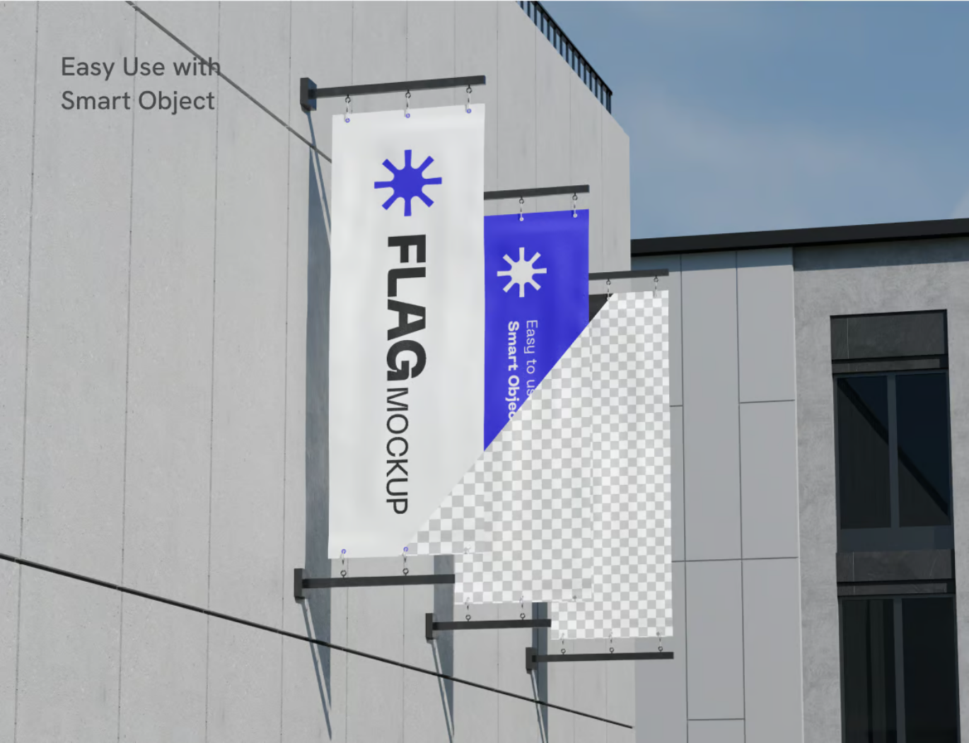 PSD分层可编辑横幅广告样机 电商banner展示高保真mockup设计素材Flag Banner Mockup-果觅网