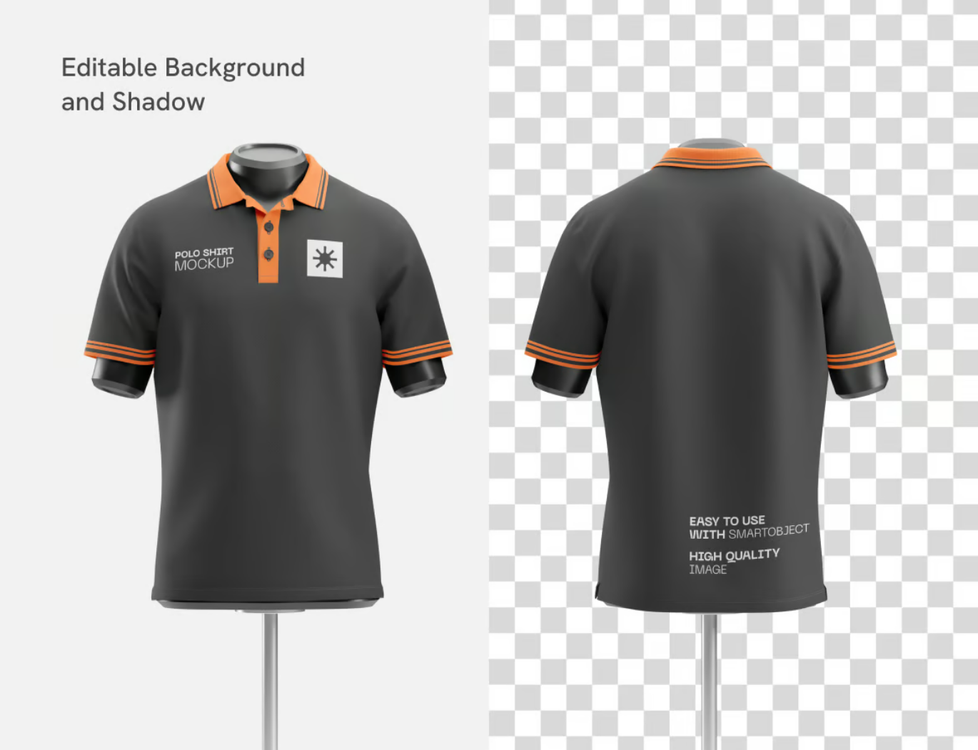 高质量Polo衫PS样机分层可编辑PSD格式T恤设计服装效果图Polo Shirt Mockup-果觅网