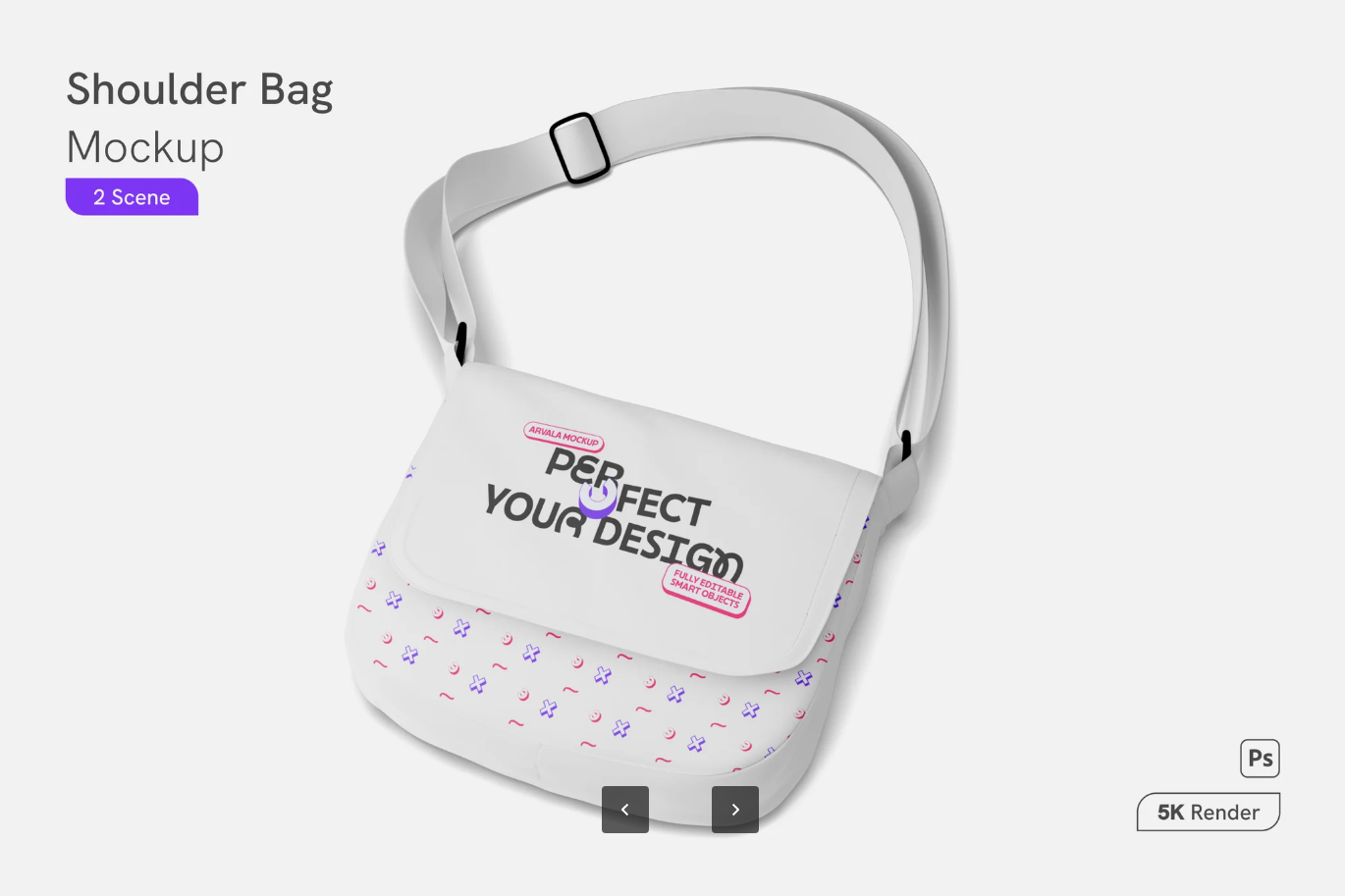 G6548 PS样机斜挎包Mockup分层设计透明背景电商广告素材Shoulder Bag Mockup