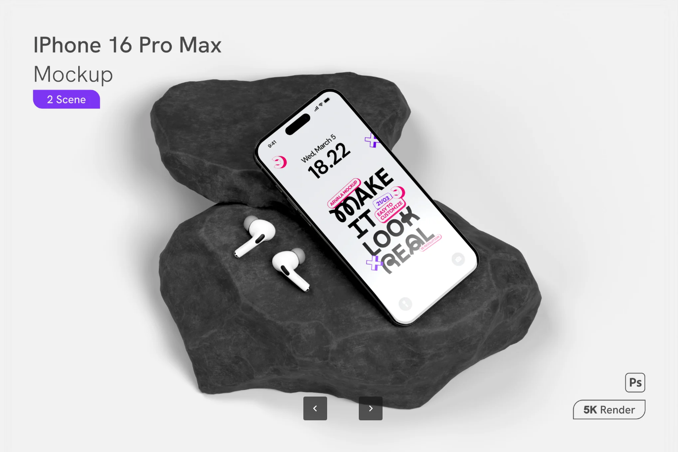 G6549 iPhone16ProMax样机PSD分层Mockup模板高分辨率智能对象多角度UI设计iPhone 16 Pro Max Mockup