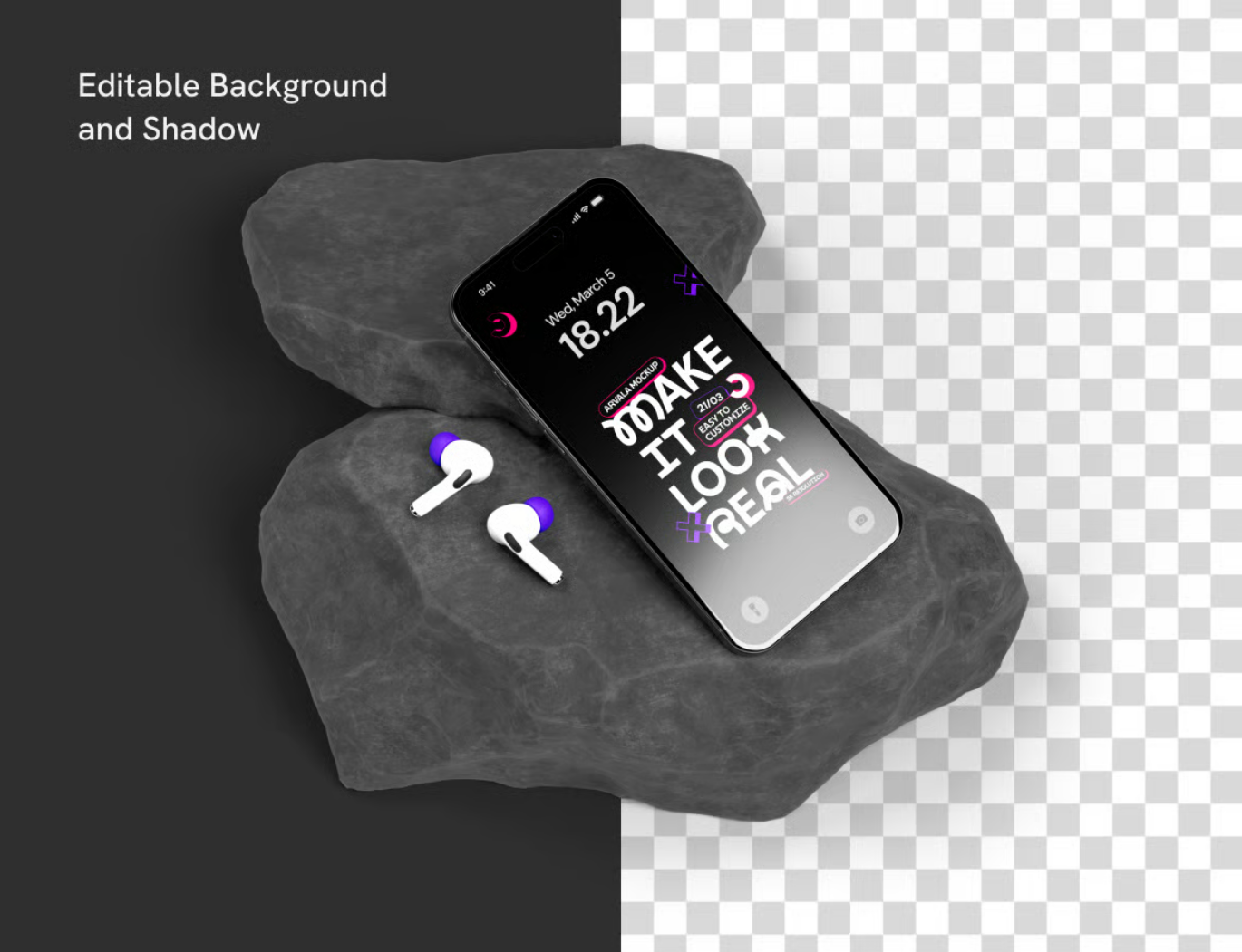 iPhone16ProMax样机PSD分层Mockup模板高分辨率智能对象多角度UI设计iPhone 16 Pro Max Mockup-果觅网