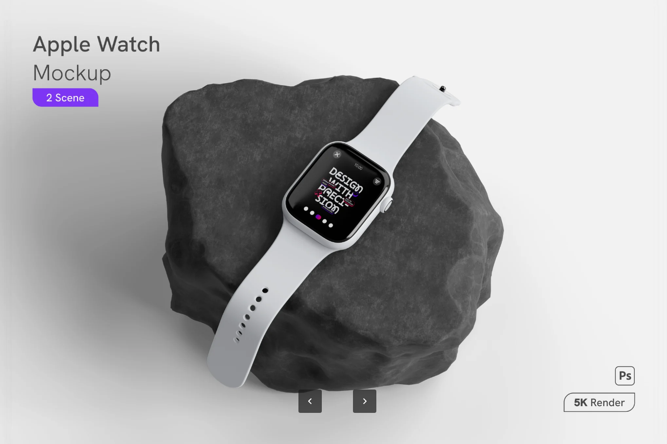G6552 Apple Watch样机PSD分层可编辑模板UI设计师专用高保真Apple Watch Mockup