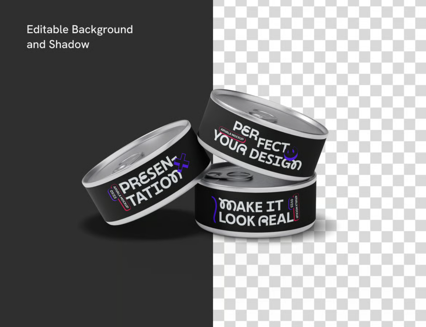 【PS分层】高分辨率易拉罐3D样机 PSD多角度展示设计师必备素材Tin Can Mockup-果觅网