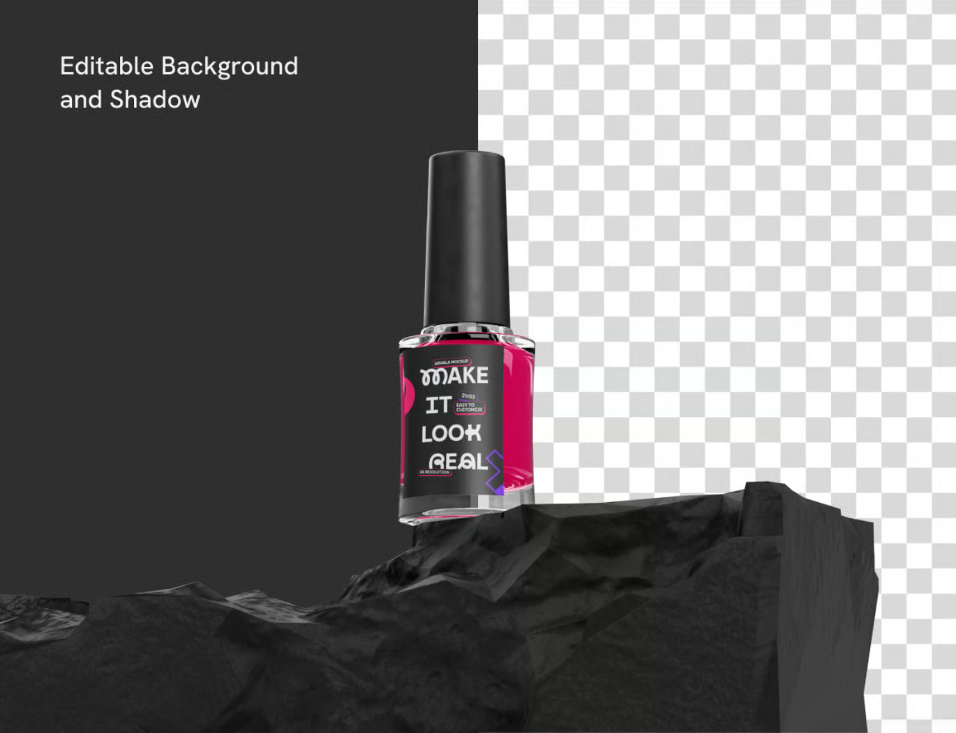 PS分层指甲油样机高端质感美甲设计PSD可编辑模板设计师必备Nail Polish Mockup-果觅网