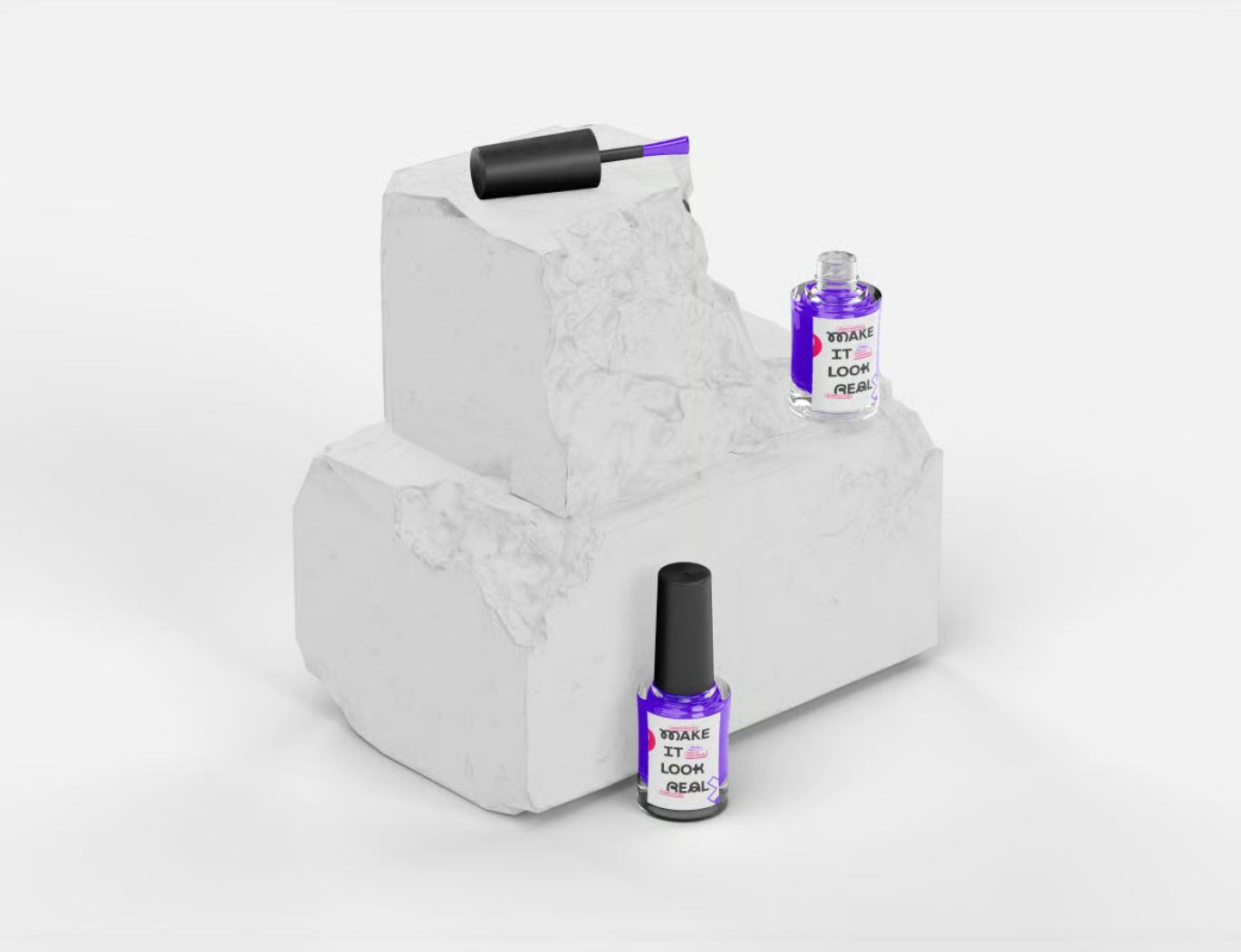 PS分层指甲油样机高端质感美甲设计PSD可编辑模板设计师必备Nail Polish Mockup-果觅网