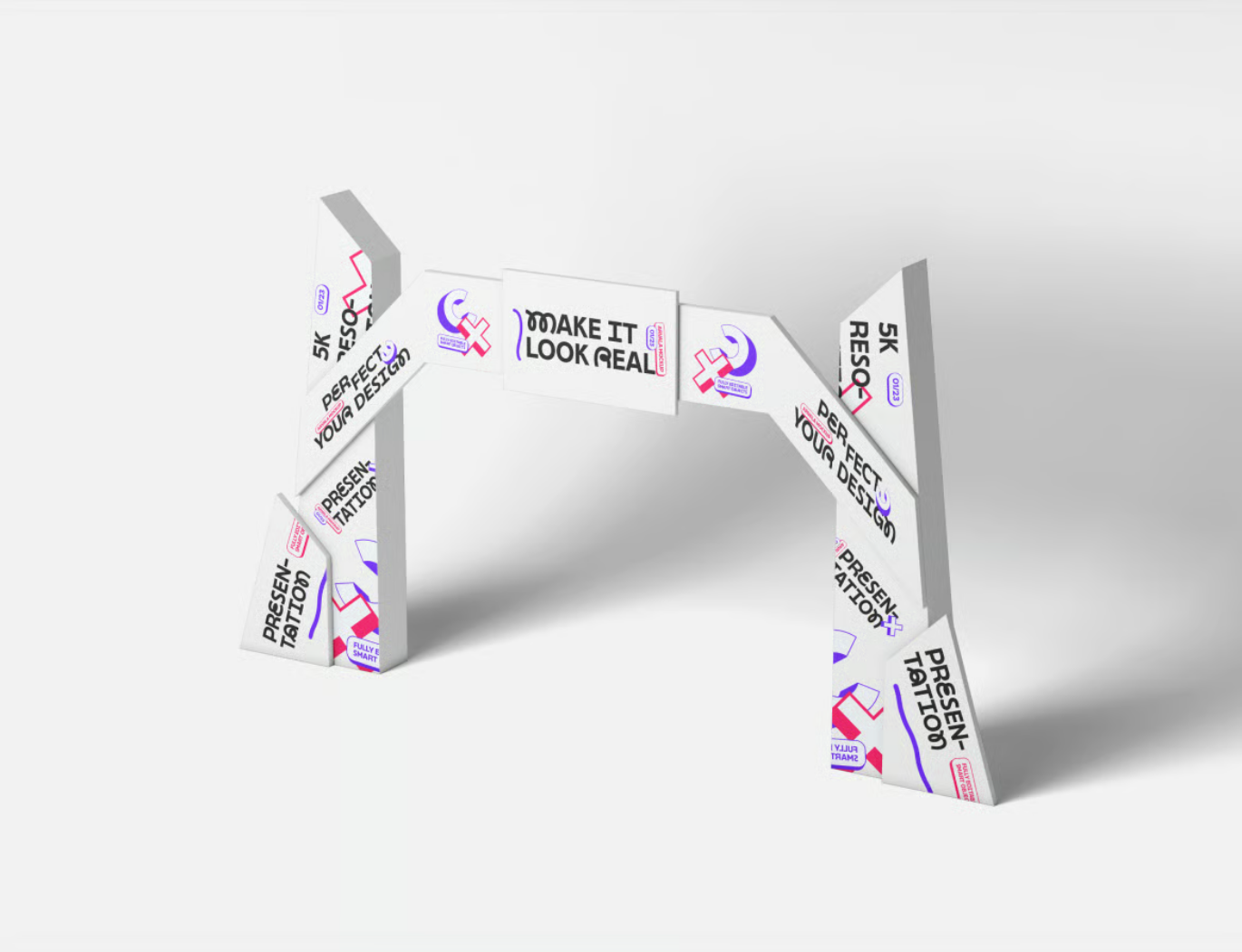 PS样机门头设计3D立体店铺招牌商业门面PSD分层高清素材可编辑模板Entrance Gate Mockup-果觅网