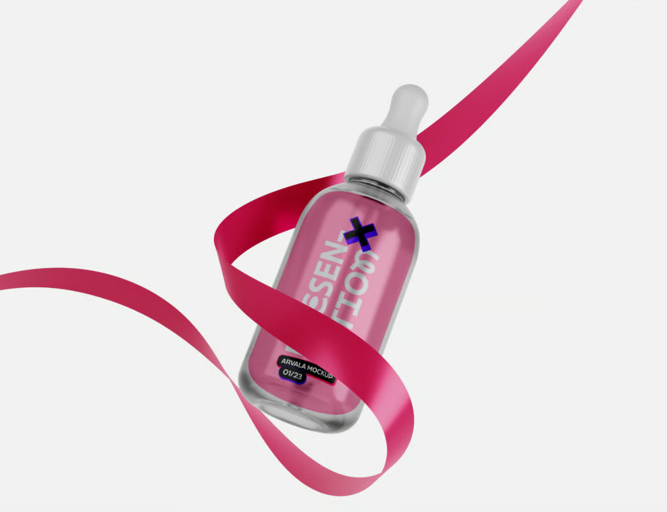 PS分层化妆品精华液瓶3D样机 PSD透明背景高分辨率设计素材Cosmetic Serum Bottle Mockup-果觅网