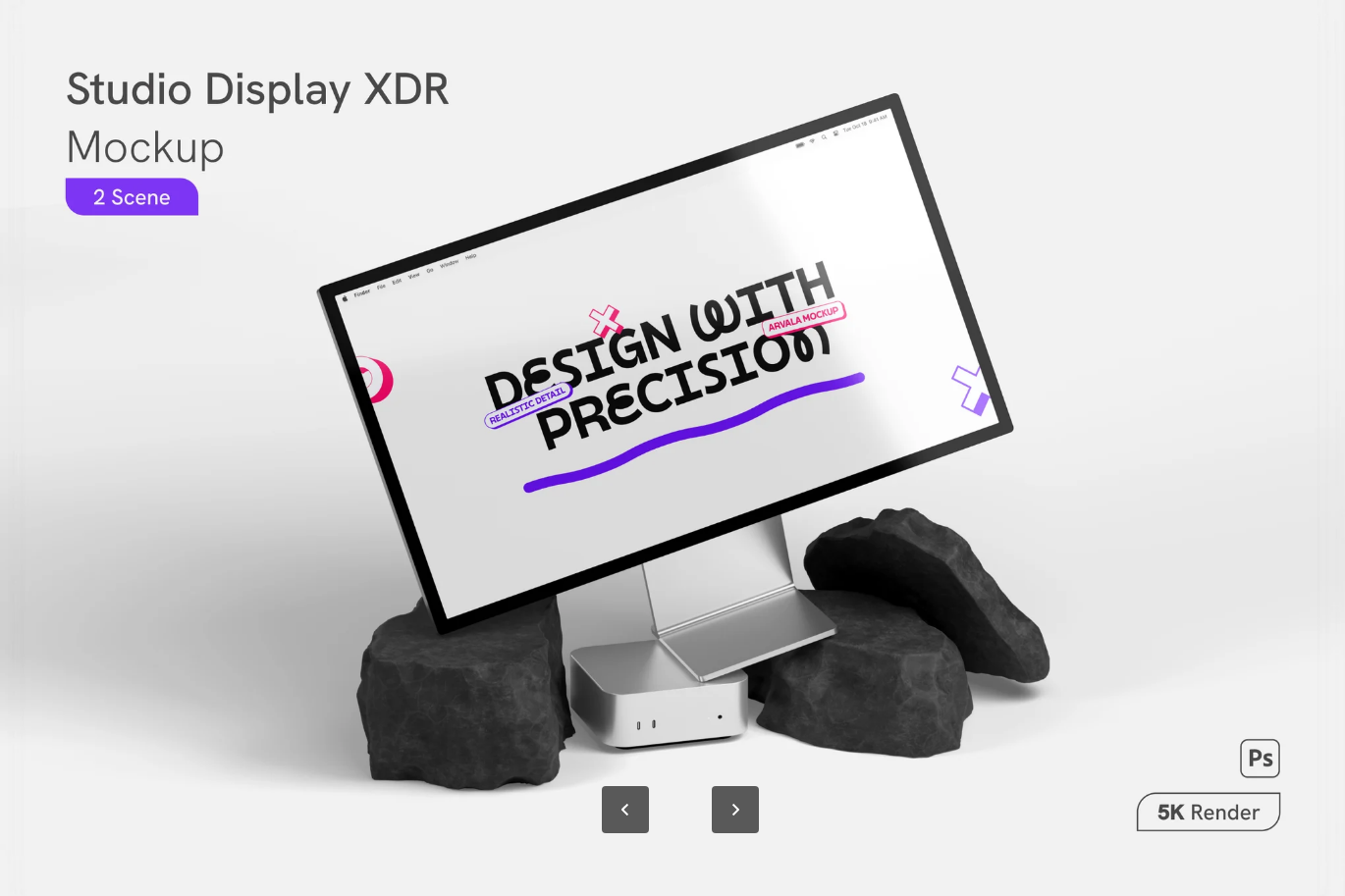 G6568 Studio Display XDR样机4K高清PSD分层苹果显示器PS样机设计师必备Studio Display XDR Mockup
