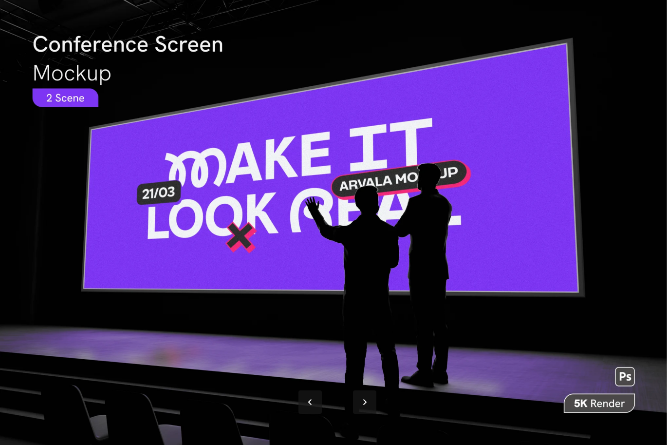 G6570 PS样机会议屏幕展板展示高清可编辑PSD分层广告设计素材Conference Screen Mockup