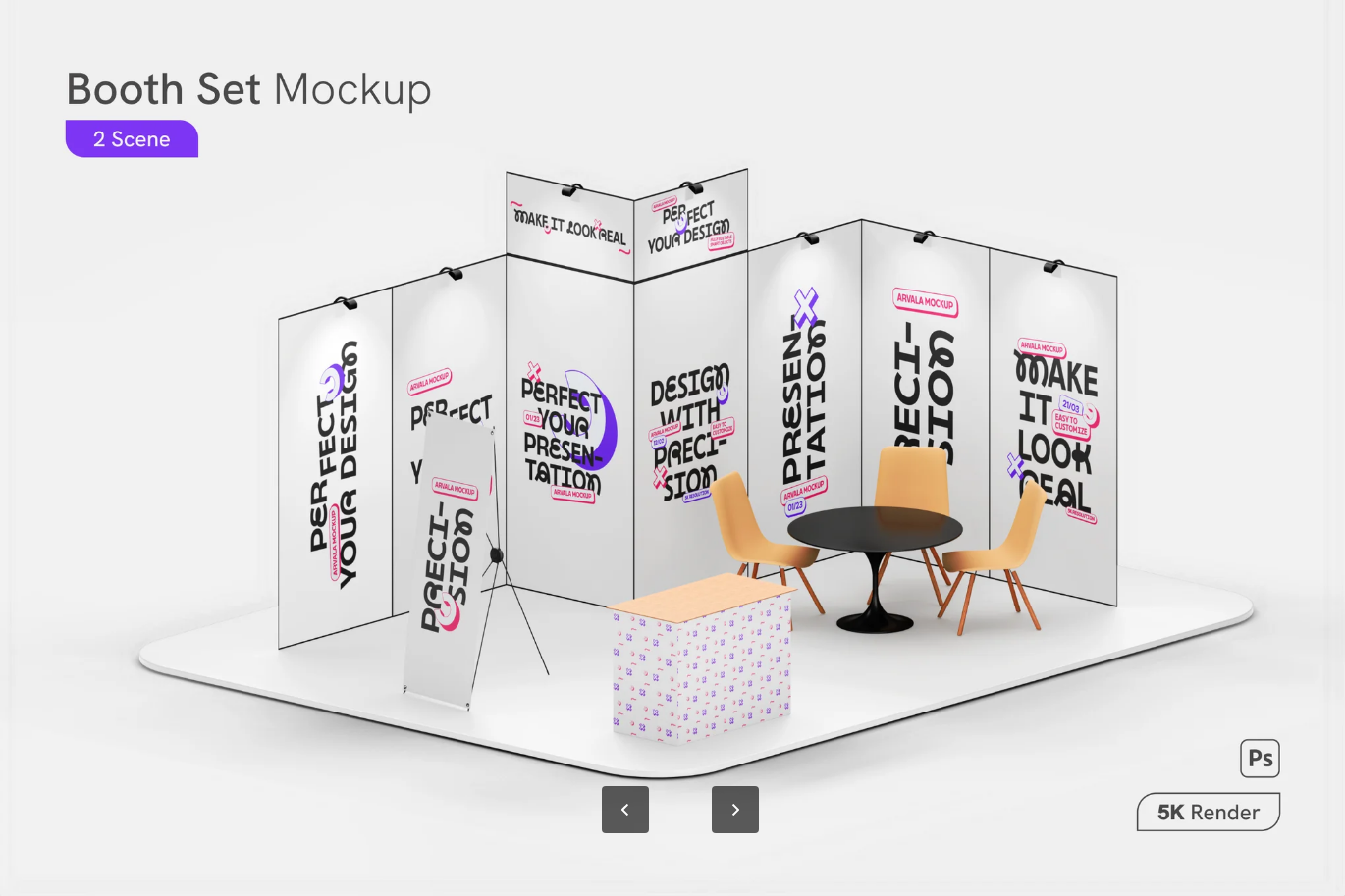 G6571 PS样机Booth展位3D立体高分辨率PSD分层免抠图多角度展示Booth Mockup
