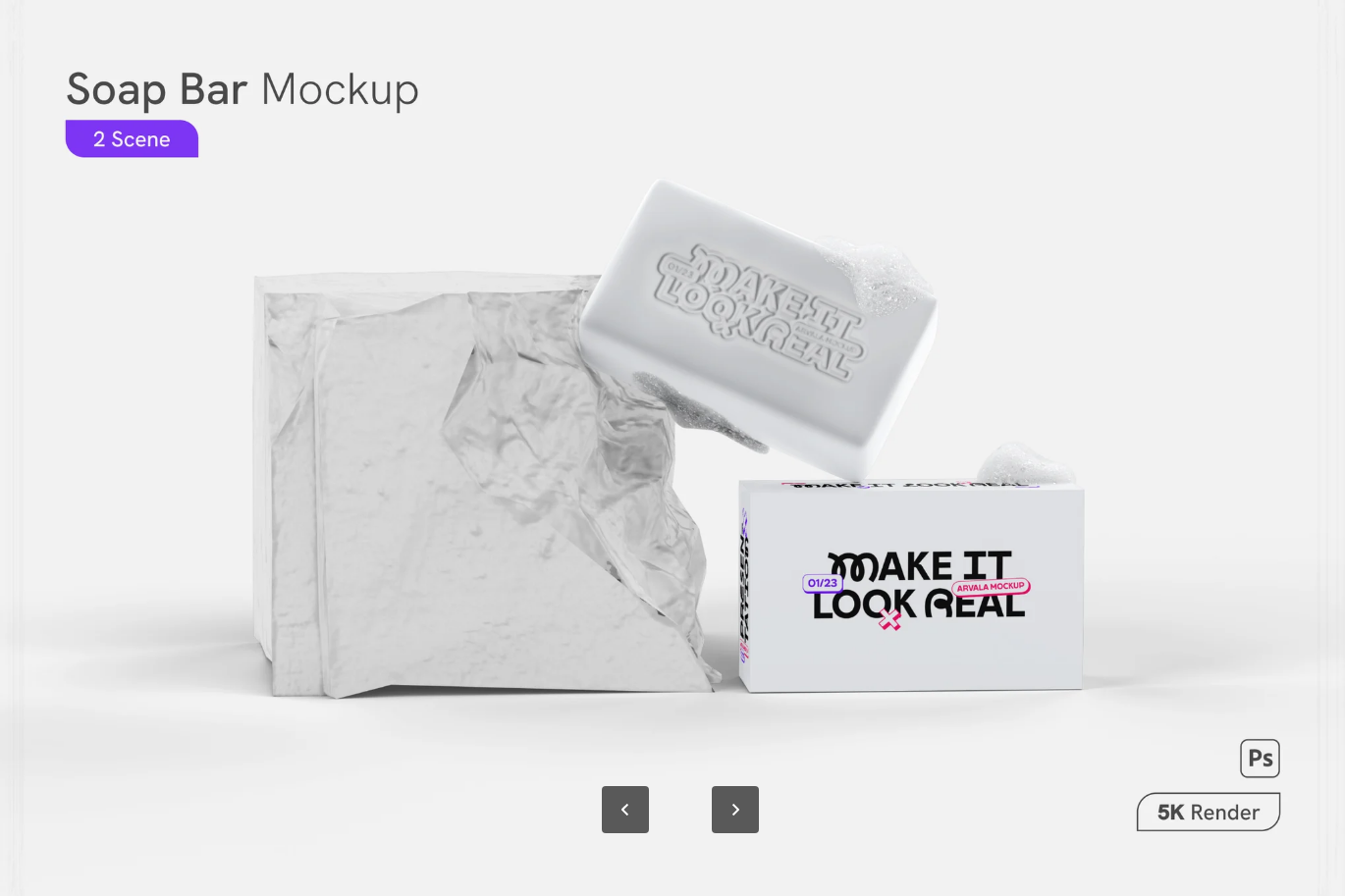 G6572 PSD分层香皂样机模型高分辨率3D效果透明背景可编辑文字Soap Bar Mockup