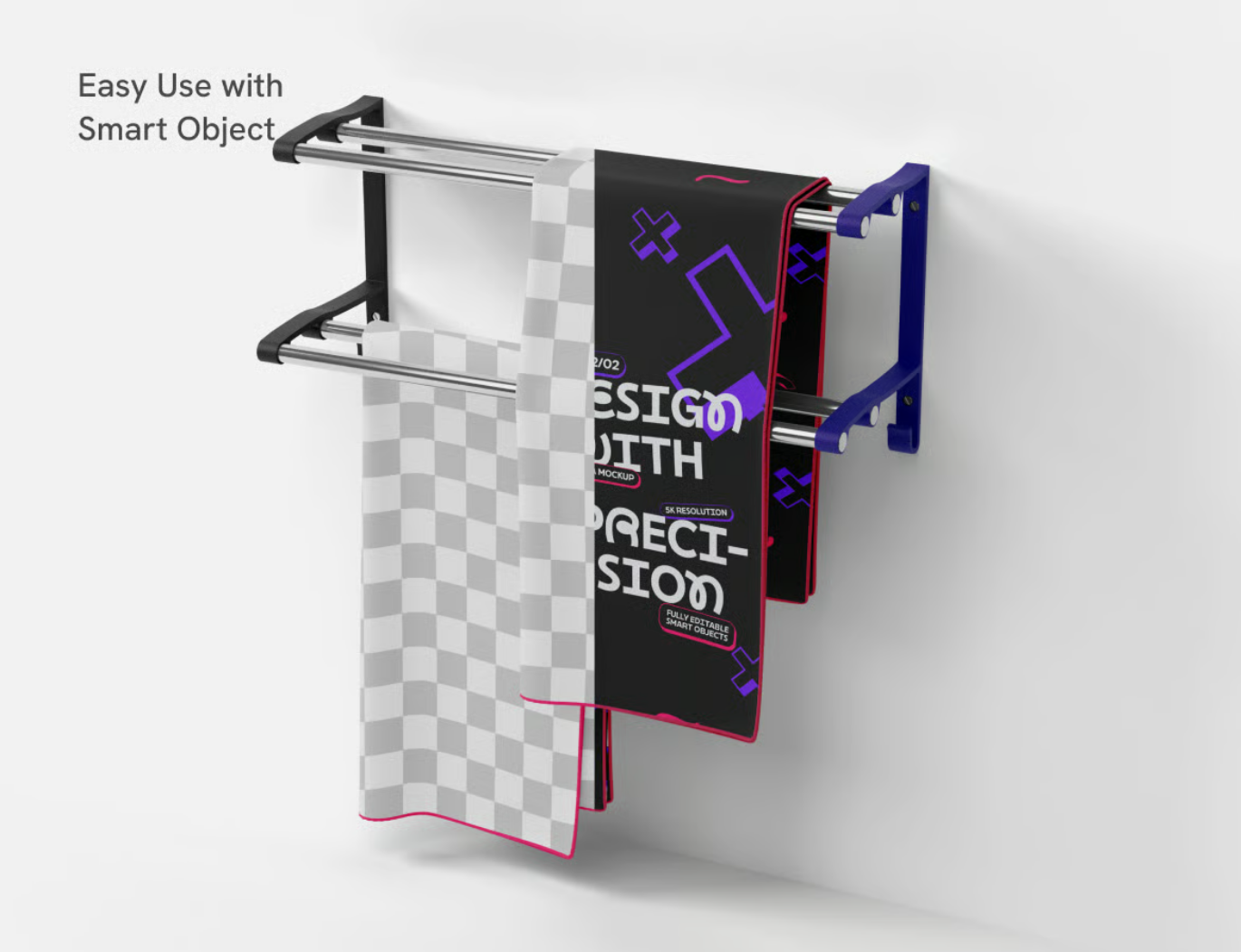 高端PS毛巾样机素材PSD分层免抠图3D效果可编辑文字Towel Mockup-果觅网