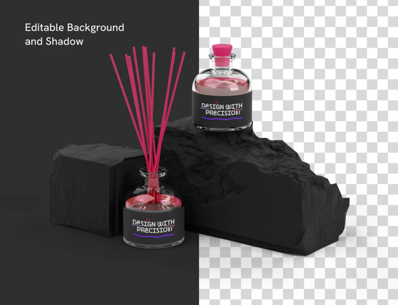 高端PS样机香薰瓶分层PSD可编辑3D效果实景展示设计素材Reed Diffuser Mockup-果觅网
