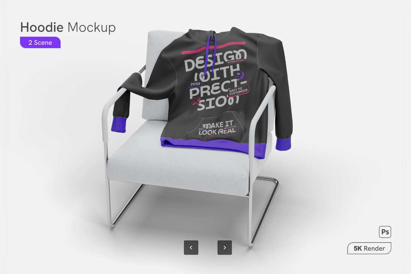 G6579 2025新款PS样机卫衣模板高质量PSD分层可编辑设计师必备Hoodie Mockup
