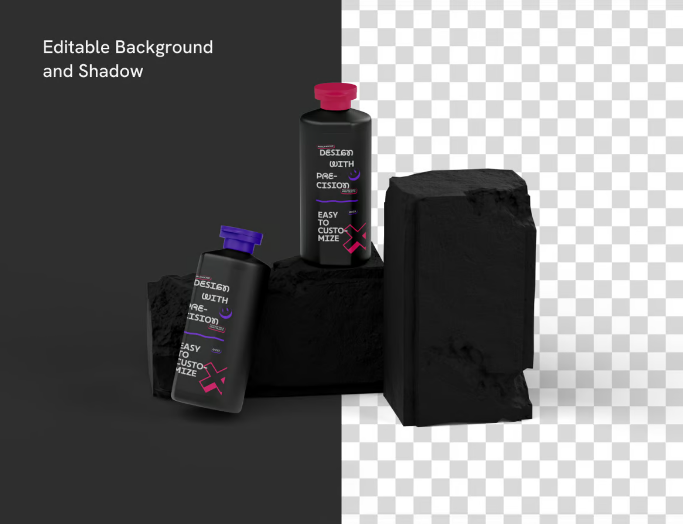 PS分层洗发水瓶样机360度展示高分辨率透明背景PSD可编辑Shampoo Bottle Mockup-果觅网