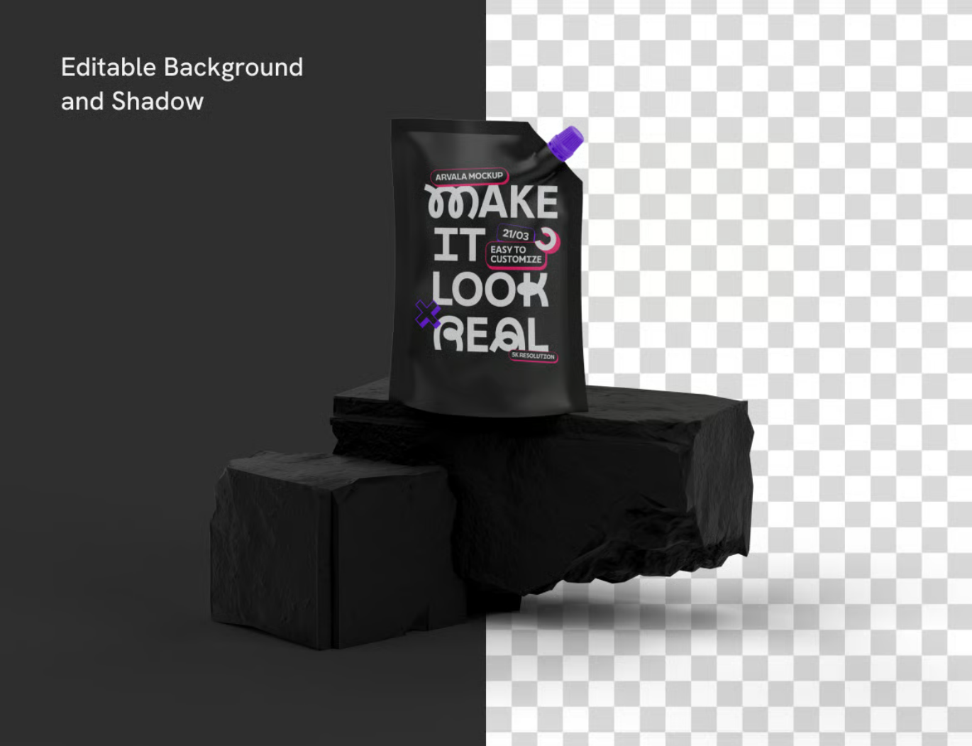 Doypack样机PSD分层可编辑包装设计立体展示高分辨率多角度Doypack Mockup-果觅网
