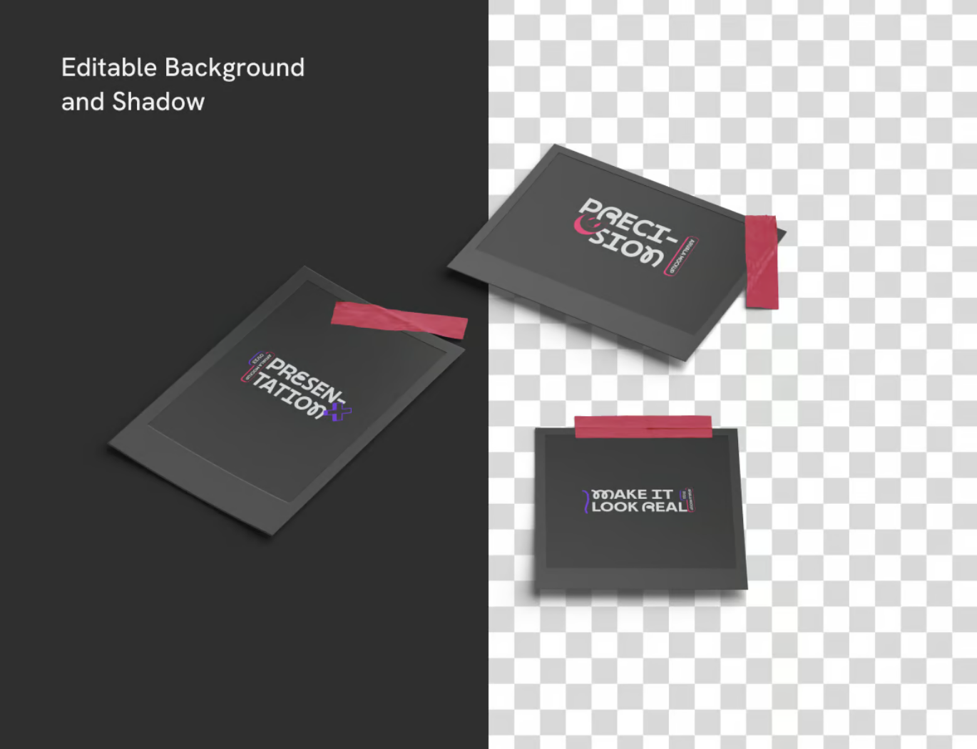 PSD分层宝丽来相框样机高分辨率可编辑设计素材Polaroid Mockup-果觅网