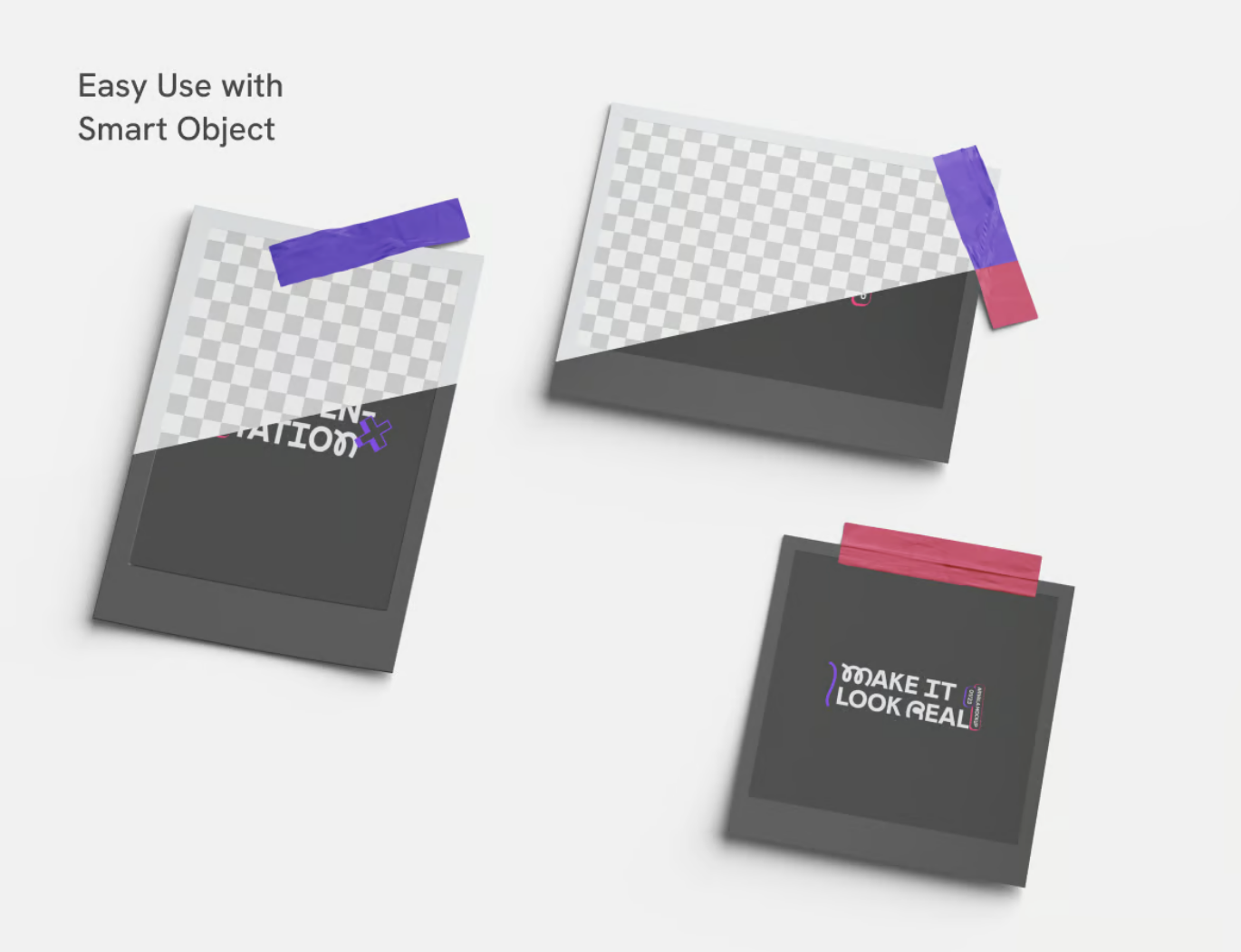 PSD分层宝丽来相框样机高分辨率可编辑设计素材Polaroid Mockup-果觅网