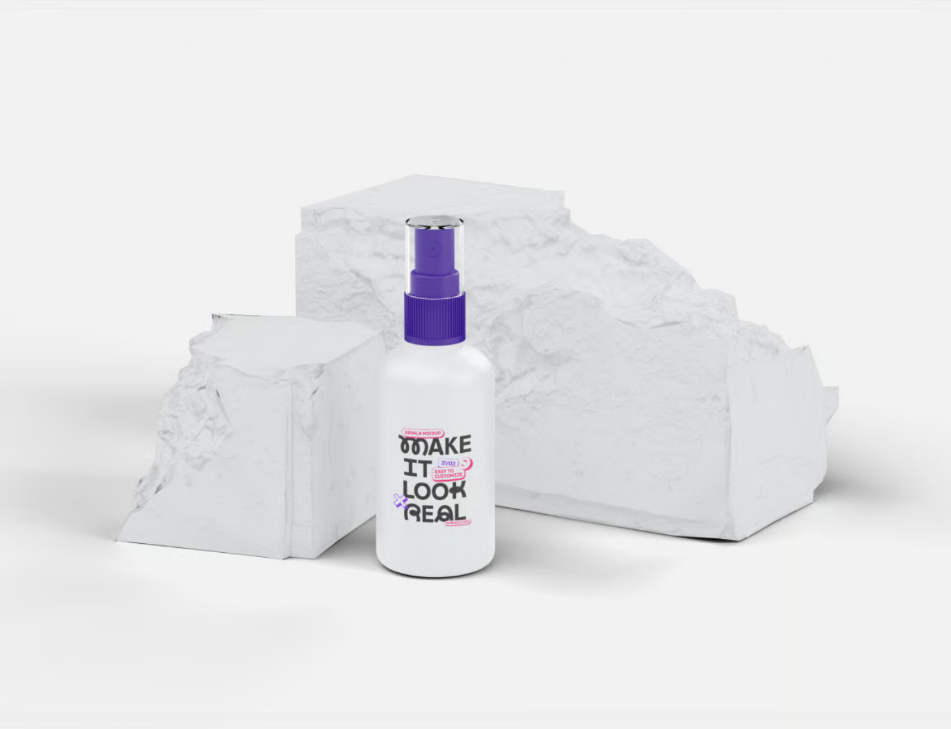 喷雾瓶PS分层样机素材可编辑智能对象高分辨率MockupSpray Bottle Mockup-果觅网